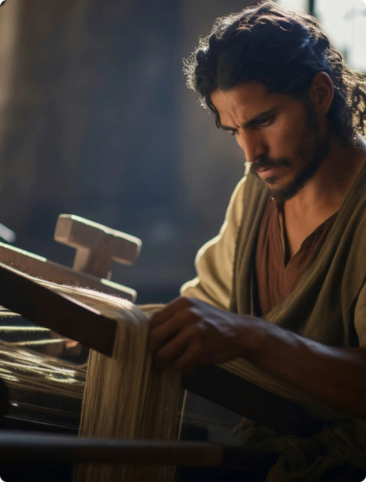 Christian Crafts Shop craftman making a cross