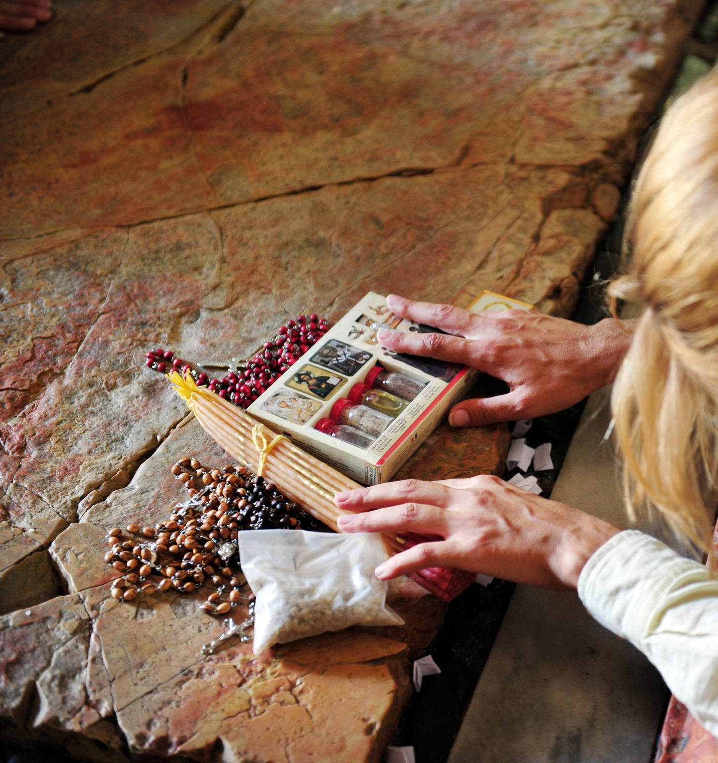 Bless Your Craft on the Stone of Anointing at Holy Sepulchre Church of Jerusalem