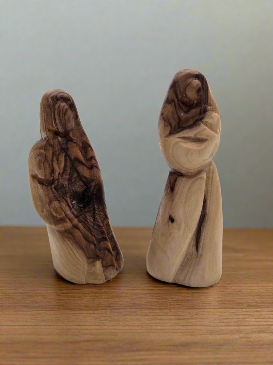 Hand - Carved Olive Wood Figurines (2PCS) - Faceless Collection - Christian Crafts
