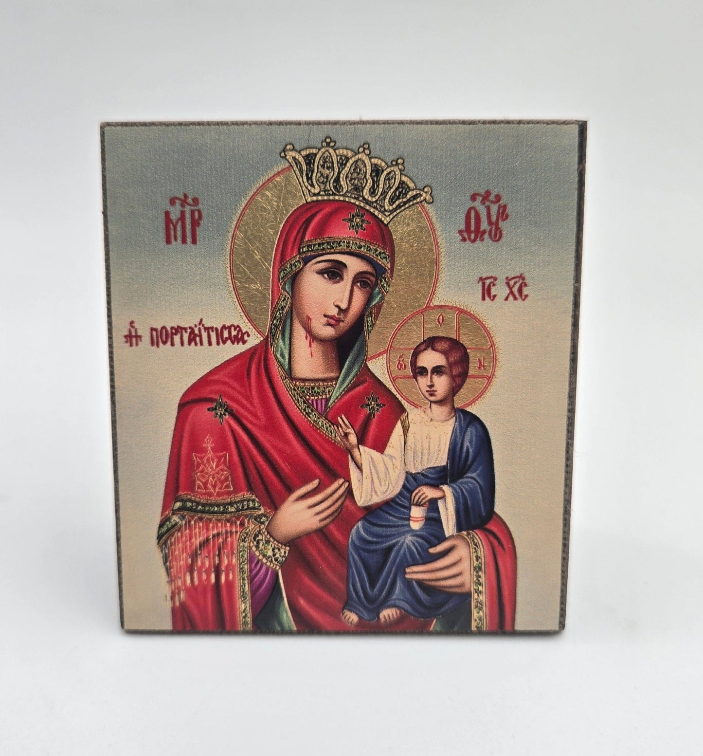 Handcrafted Gold - Plated Icon: Madonna and Child - Christian Crafts