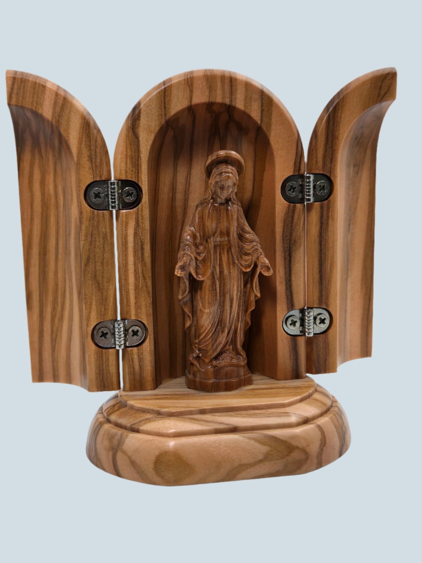 Handcrafted Olive Wood Statue of Virgin Mary from Holy Land - Christian Crafts