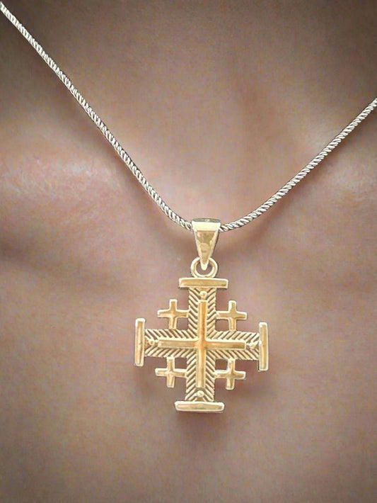 JRL11 - fish bone Jerusalem cross - Christian Crafts