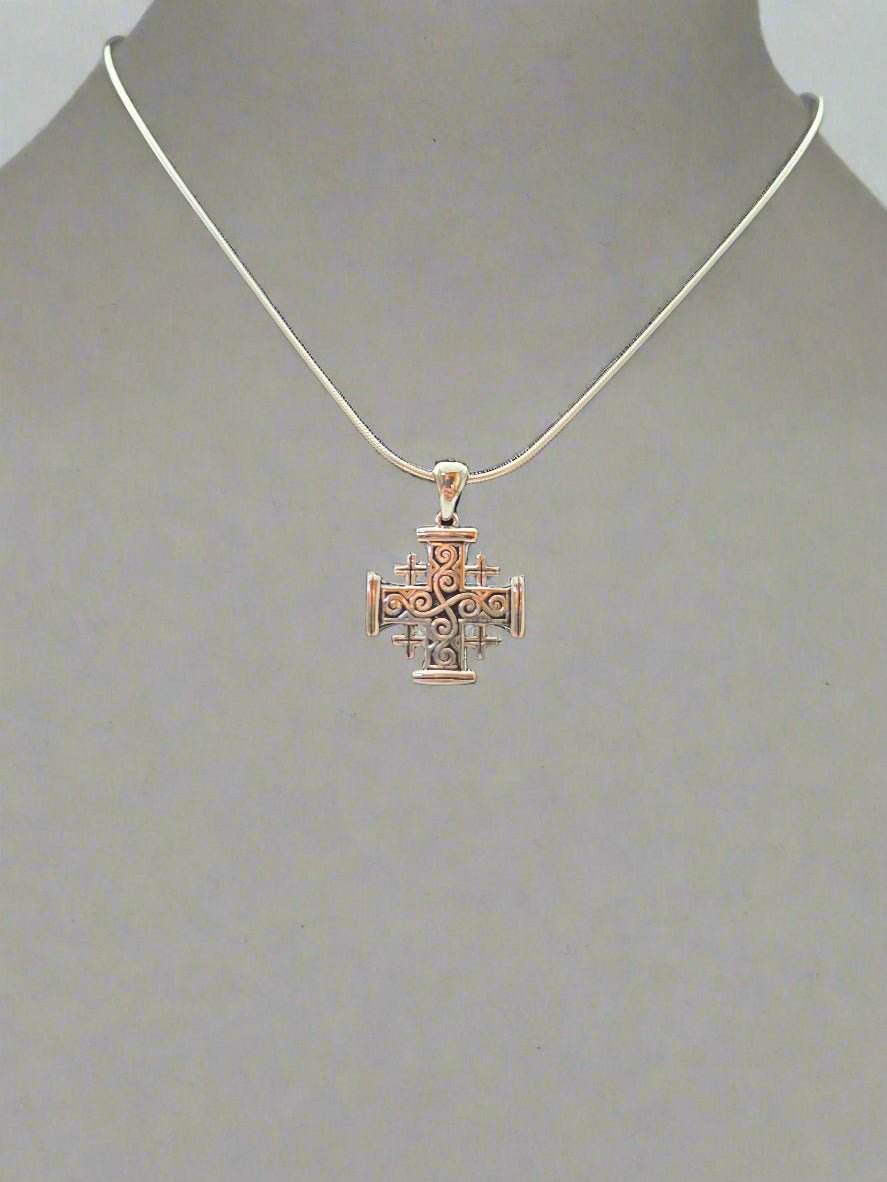 JRL14 - filigree design Jerusalem cros - Christian Crafts