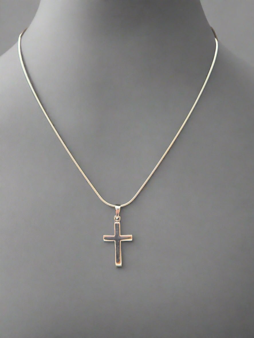JRL16 - basic silver cross - Christian Crafts