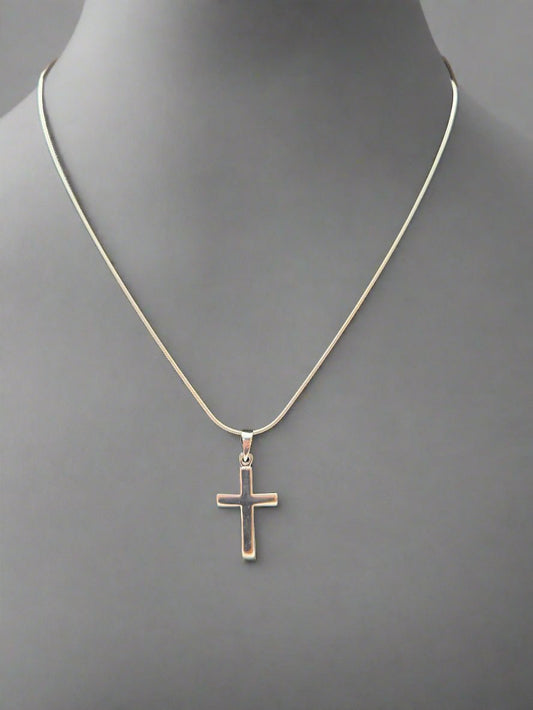 JRL16 - basic silver cross - Christian Crafts