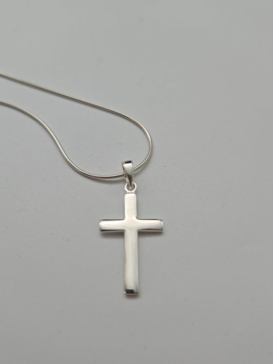JRL16 - basic silver cross - Christian Crafts