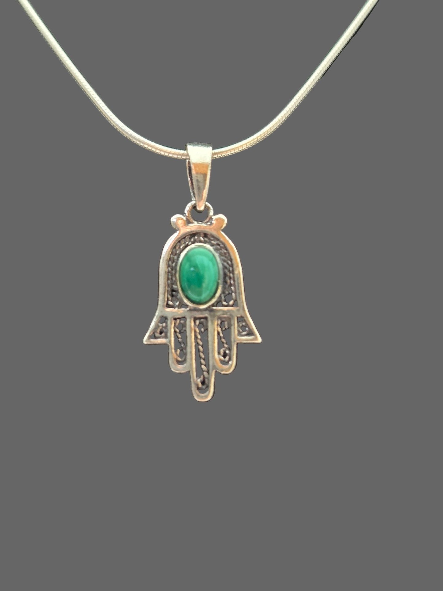 JRL21 - khamsa with eilat stone - Christian Crafts
