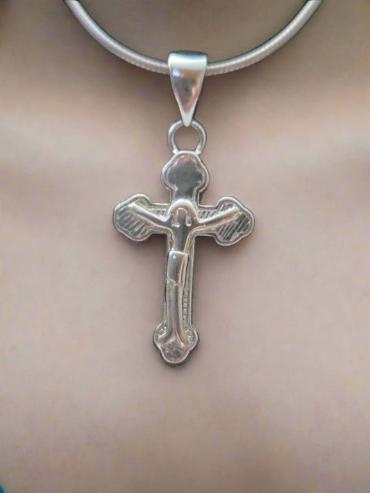 JRL30 - silver byzantine style cross - Christian Crafts