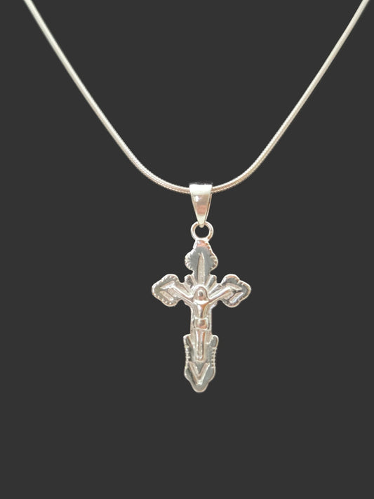 JRL32 - classic 925 silver cross with Jesus - Christian Crafts