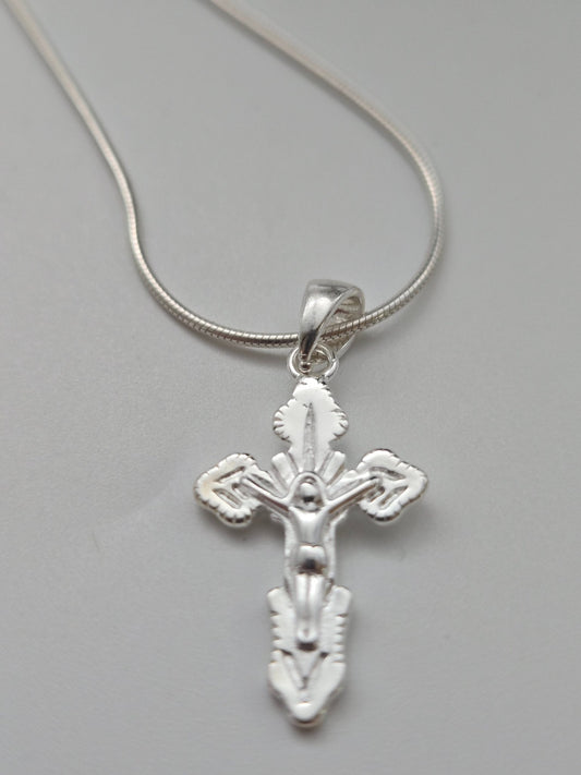JRL32 - classic 925 silver cross with Jesus - Christian Crafts