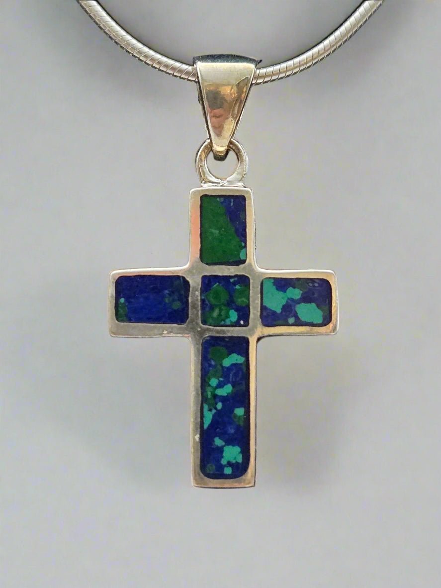 JRL5 - malachite stone cross - Christian Crafts