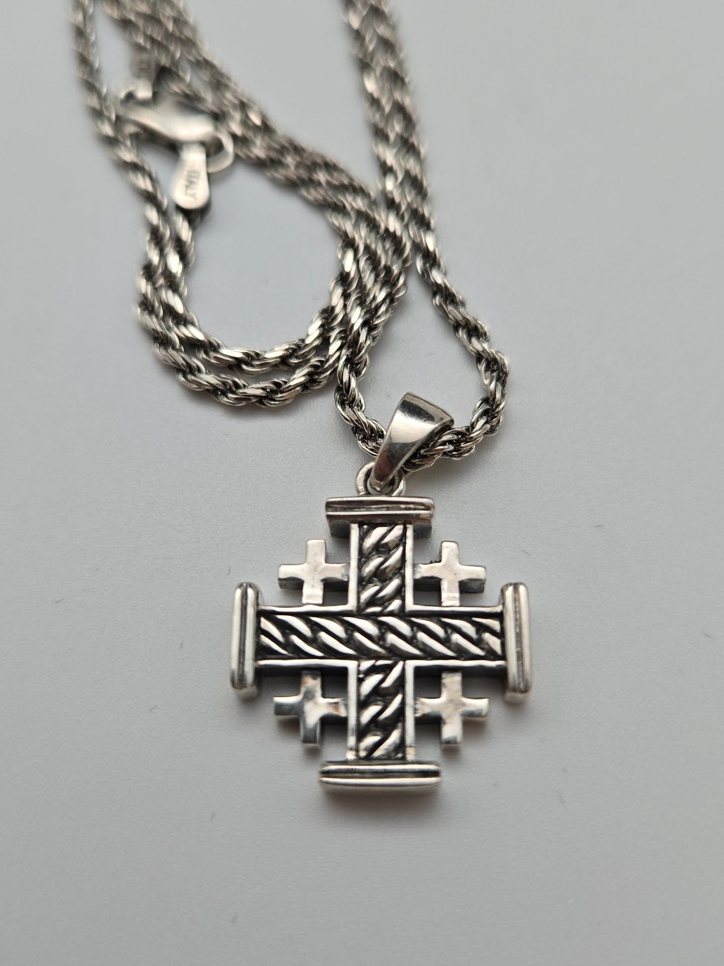 JRL8 - unique rope style Jerusalem cross - Christian Crafts