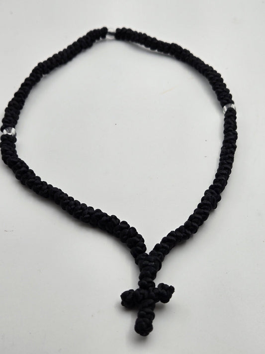 Monastery Wool Prayer Rope Rosary — 100 Hand - Knotted Beads - Christian Crafts