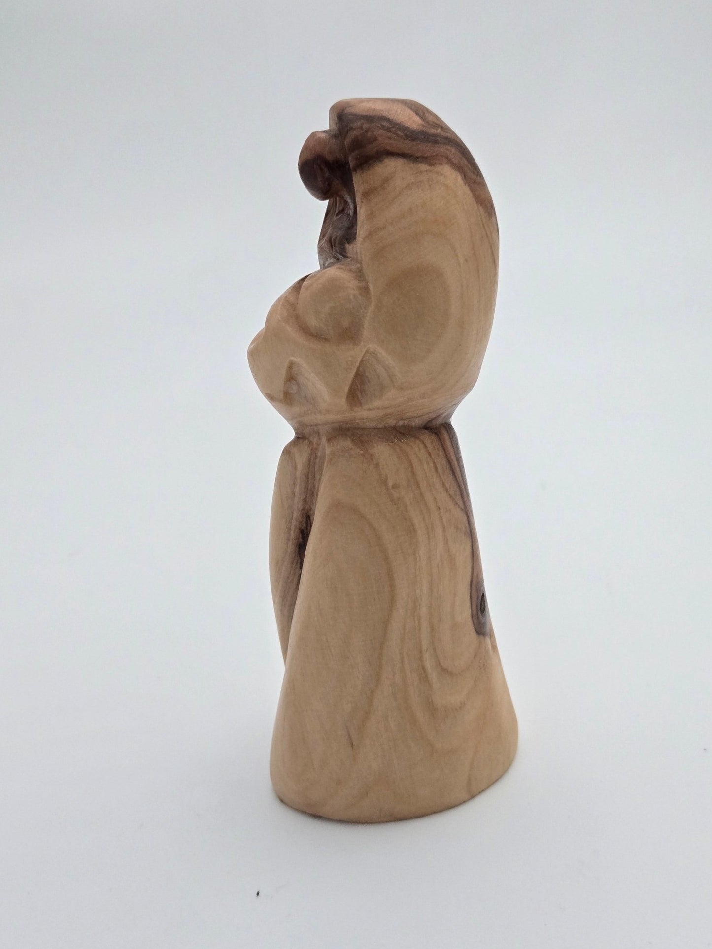 Olive Wood 'Merry Carrying Jesus' Sculpture (Faceless) - Christian Crafts
