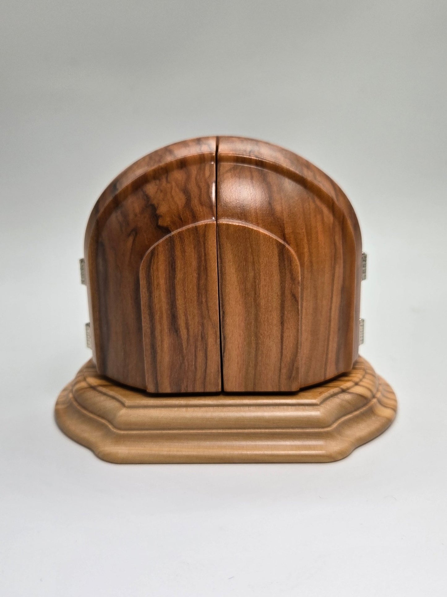 Olive Wood Triptych Nativity with Pewter Holy Family – Bethlehem, Holy Land - Christian Crafts