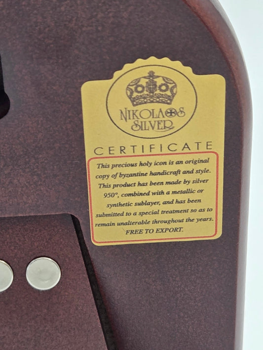 Our Lady of Sorrows Icon - Olive Wood & Silver - Christian Crafts