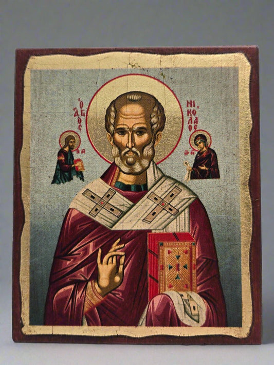 St. Nicolas Handcrafted Icon - Bringing Peace and comfort - Christian Crafts