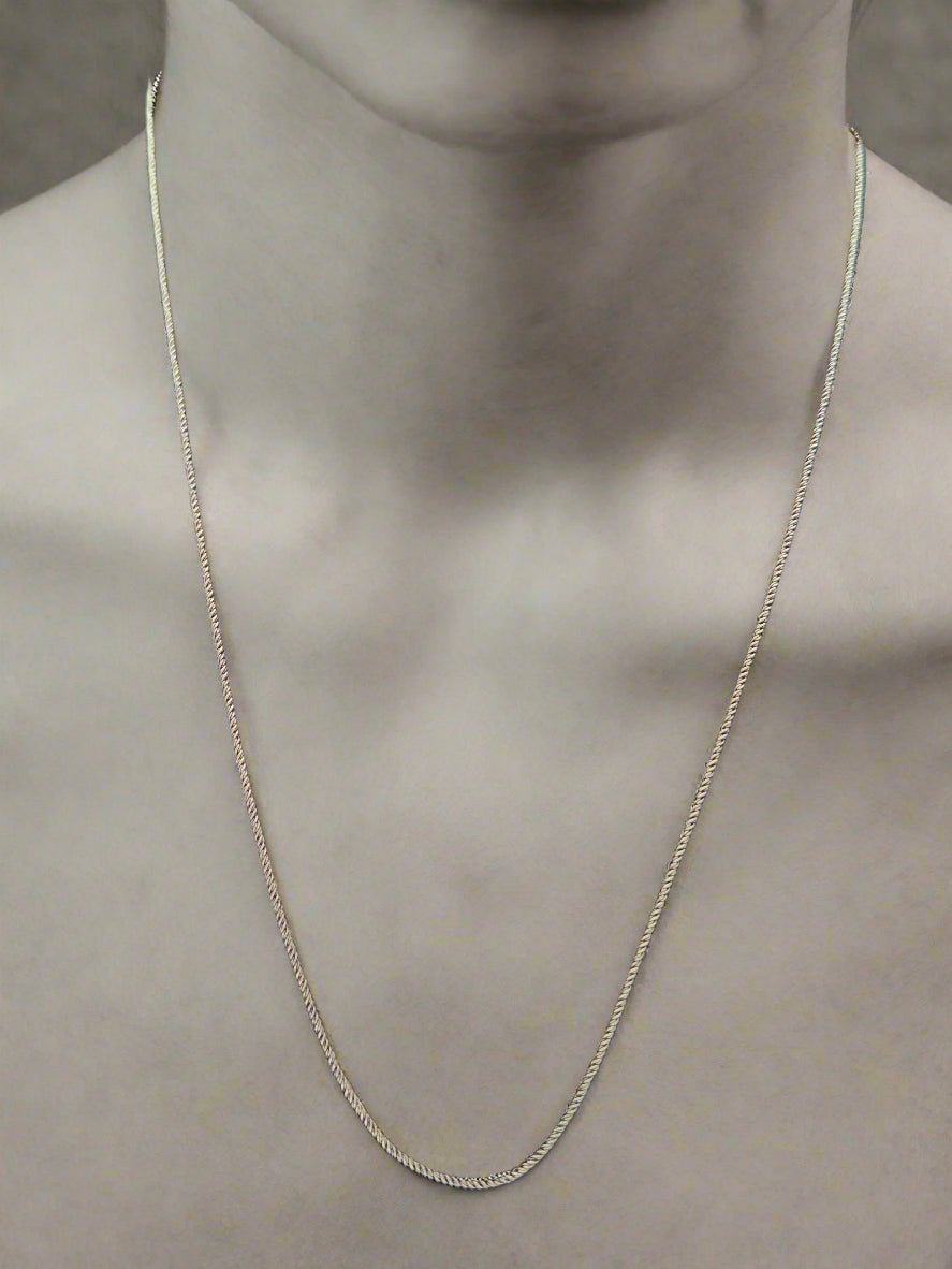 Sterling Silver Oxidized Rope Chain - Durable & Versatile Necklace - Christian Crafts