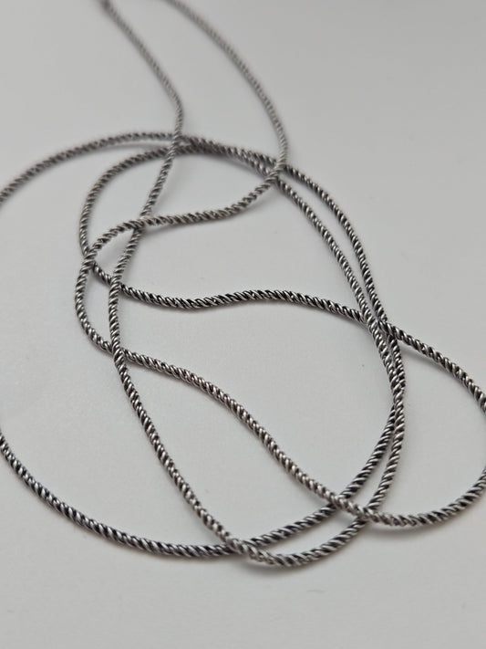 Sterling Silver Oxidized Rope Chain - Durable & Versatile Necklace - Christian Crafts