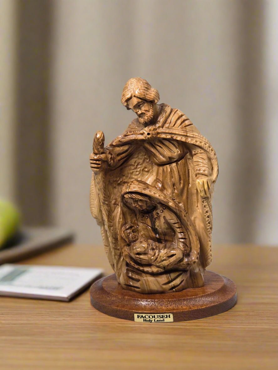 The Holy Family Olive Wood Carving (The Family) - Christian Crafts