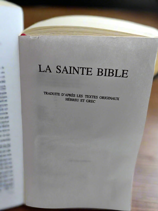 The "La Sante Bible" - Olive Wood Holy Bible from the Holy Land (French) - Christian Crafts