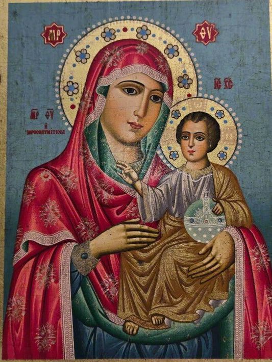 Virgin Mary of Jerusalem Icon: Handcrafted Devotion from the Holy Land - Christian Crafts
