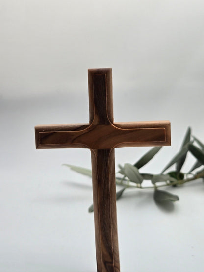 Authentic Olive Wood Jerusalem Cross - Handcrafted in the Holy Land - Christian Crafts