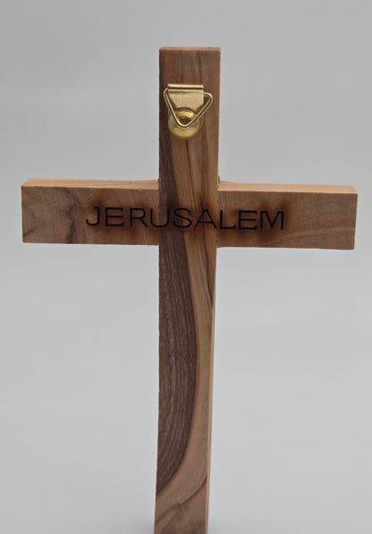 Authentic Olive Wood Jerusalem Cross - Handcrafted in the Holy Land - Christian Crafts
