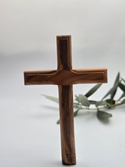 Authentic Olive Wood Jerusalem Cross - Handcrafted in the Holy Land - Christian Crafts