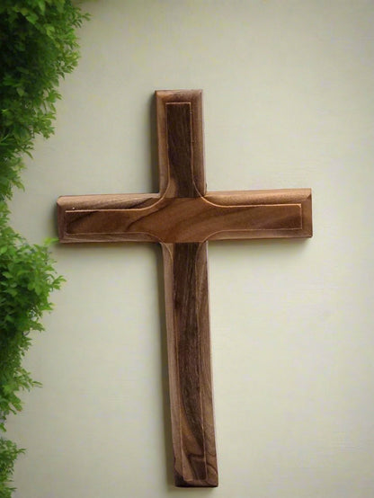 Authentic Olive Wood Jerusalem Cross - Handcrafted in the Holy Land - Christian Crafts