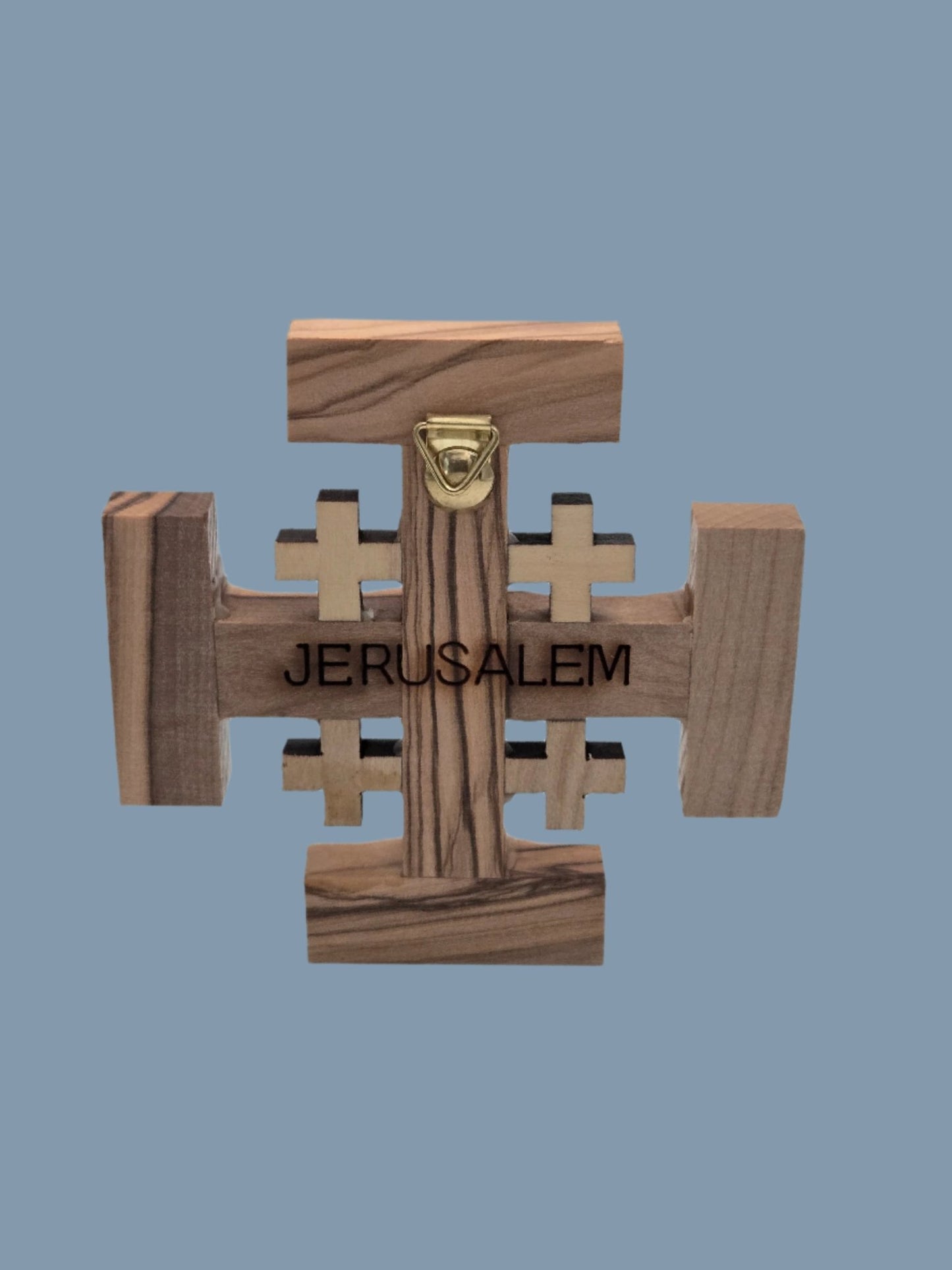Authentic Olive Wood Jerusalem Cross - Handcrafted in the Holy Land - Christian Crafts