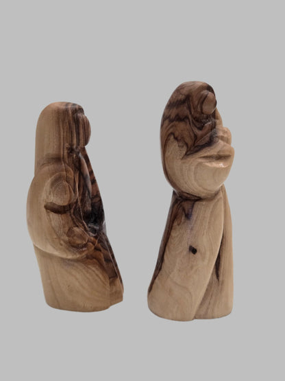 Hand - Carved Olive Wood Figurines (2PCS) - Faceless Collection - Christian Crafts