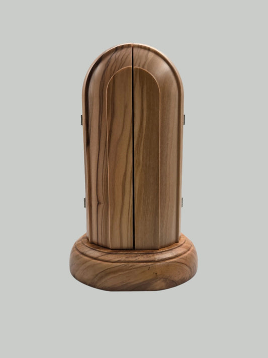 Hand - Carved Olive Wood Miraculous Merry Statue from the Holy Land - Christian Crafts