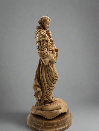 Hand - Carved Olive Wood St. Peter with Jesus Statue from Bethlehem - Christian Crafts