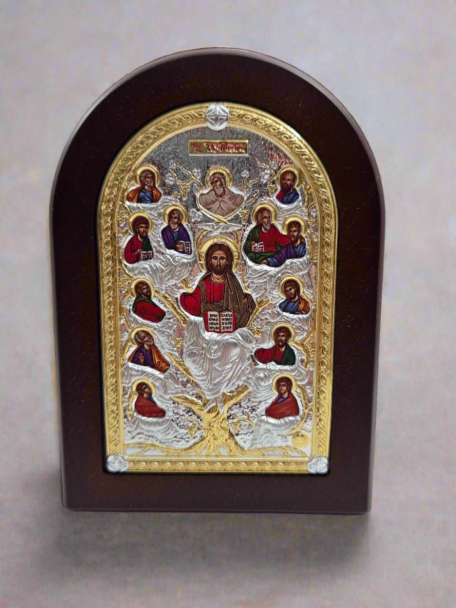 Handcrafted Silver & Gold Tree of Life Icon from the Holy Land - Christian Crafts