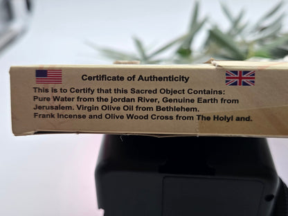 Holy Land Devotional Gift Set – Jordan River Holy Water, Jerusalem Soil, Incense, Olive Oil, Olive - Wood Crucifix & Candle with Icon - Christian Crafts