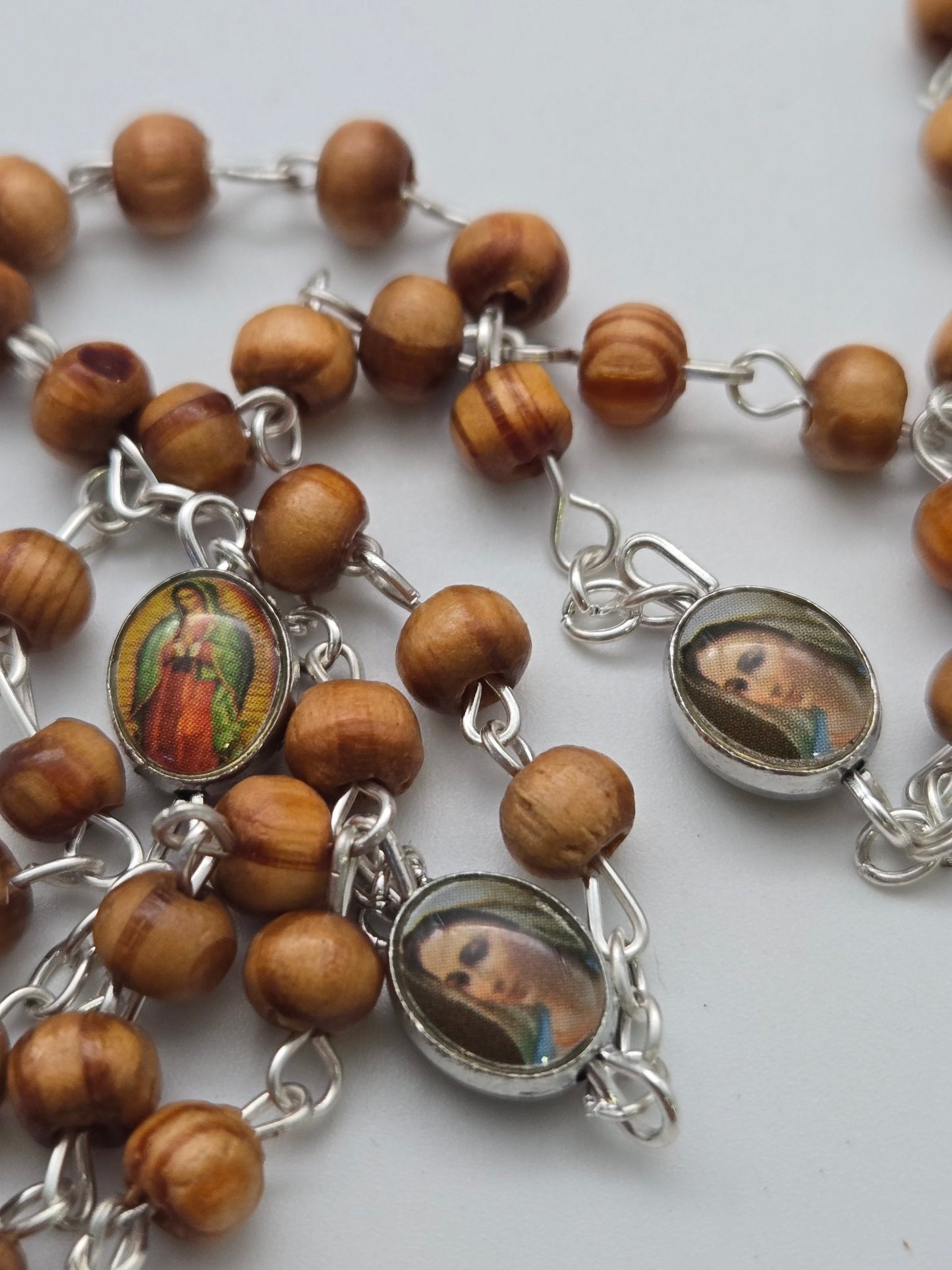 Jerusalem Earth Rosary with Holy Land Soil - Natural Wood Devotional Beads - Christian Crafts