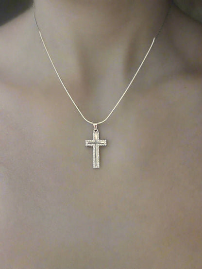 JLR1 - sparkling cubic zirconia cross - Christian Crafts