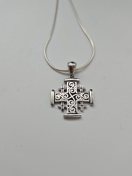 JRL14 - filigree design Jerusalem cros - Christian Crafts