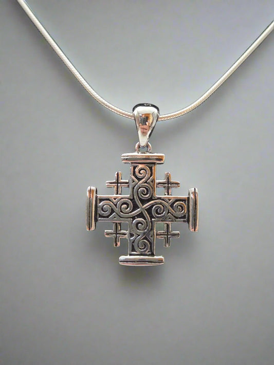 JRL14 - filigree design Jerusalem cros - Christian Crafts