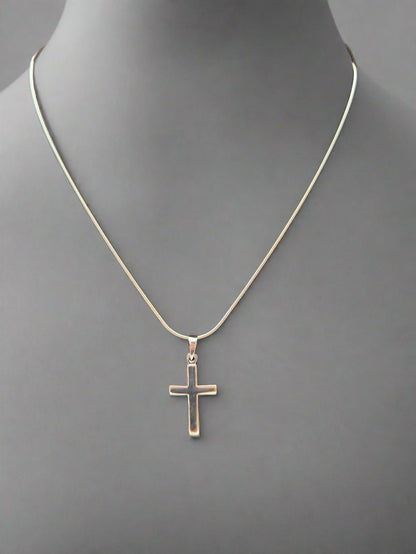 JRL16 - basic silver cross - Christian Crafts