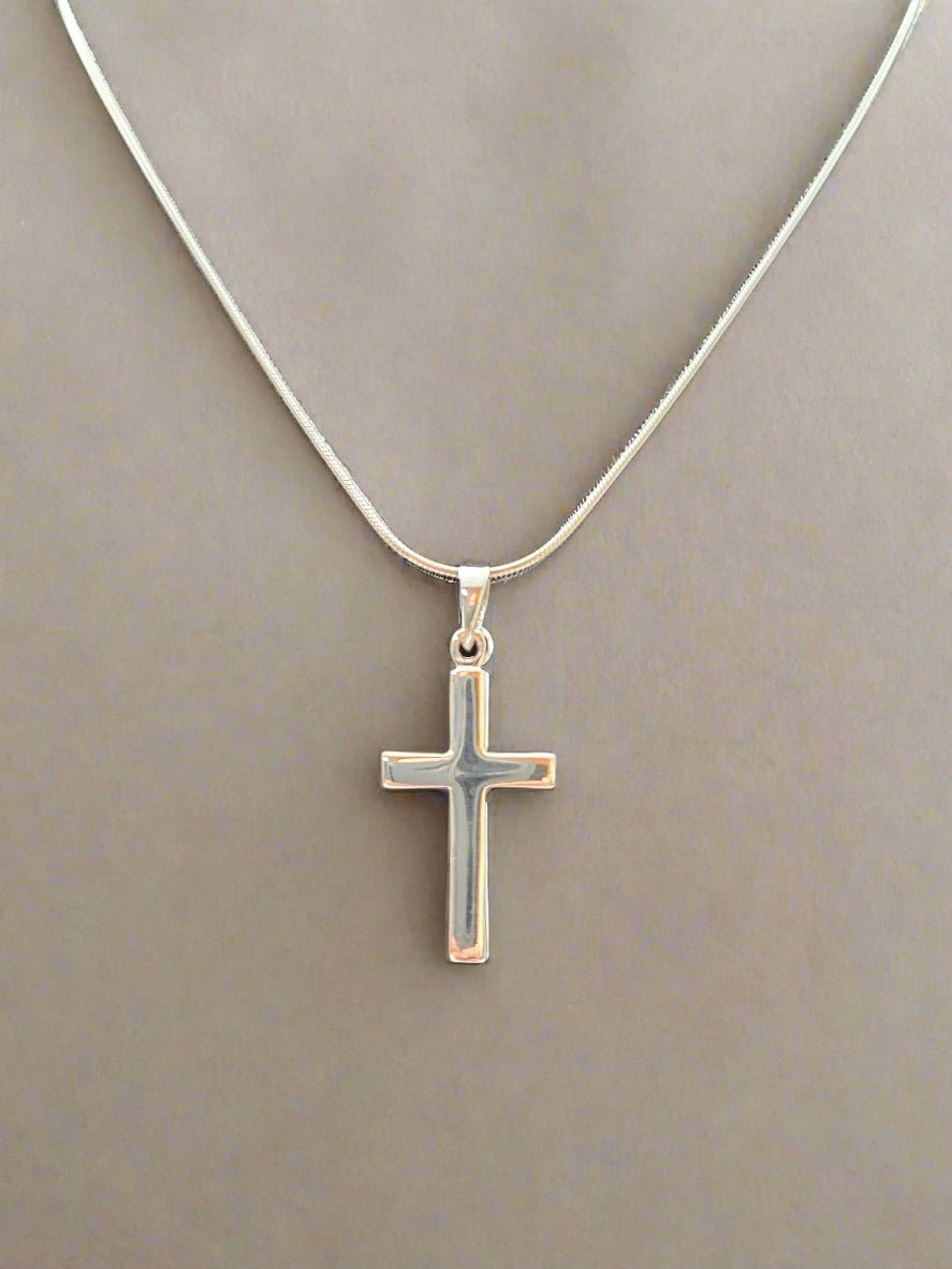 JRL16 - basic silver cross - Christian Crafts
