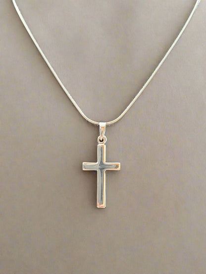JRL16 - basic silver cross - Christian Crafts