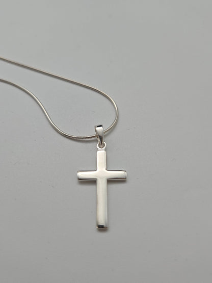 JRL16 - basic silver cross - Christian Crafts