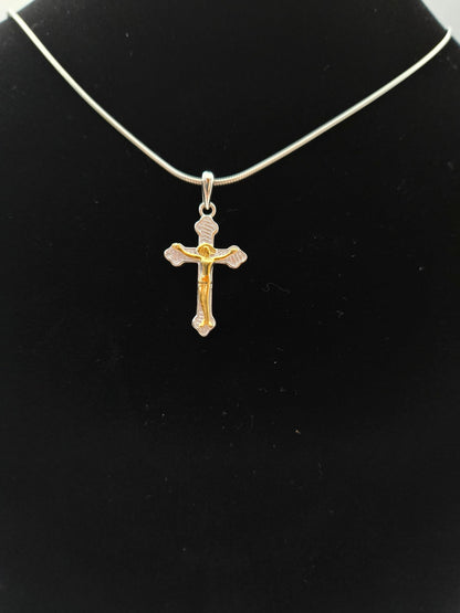 JRL20 - simple cross with gold plated Jesus - Christian Crafts