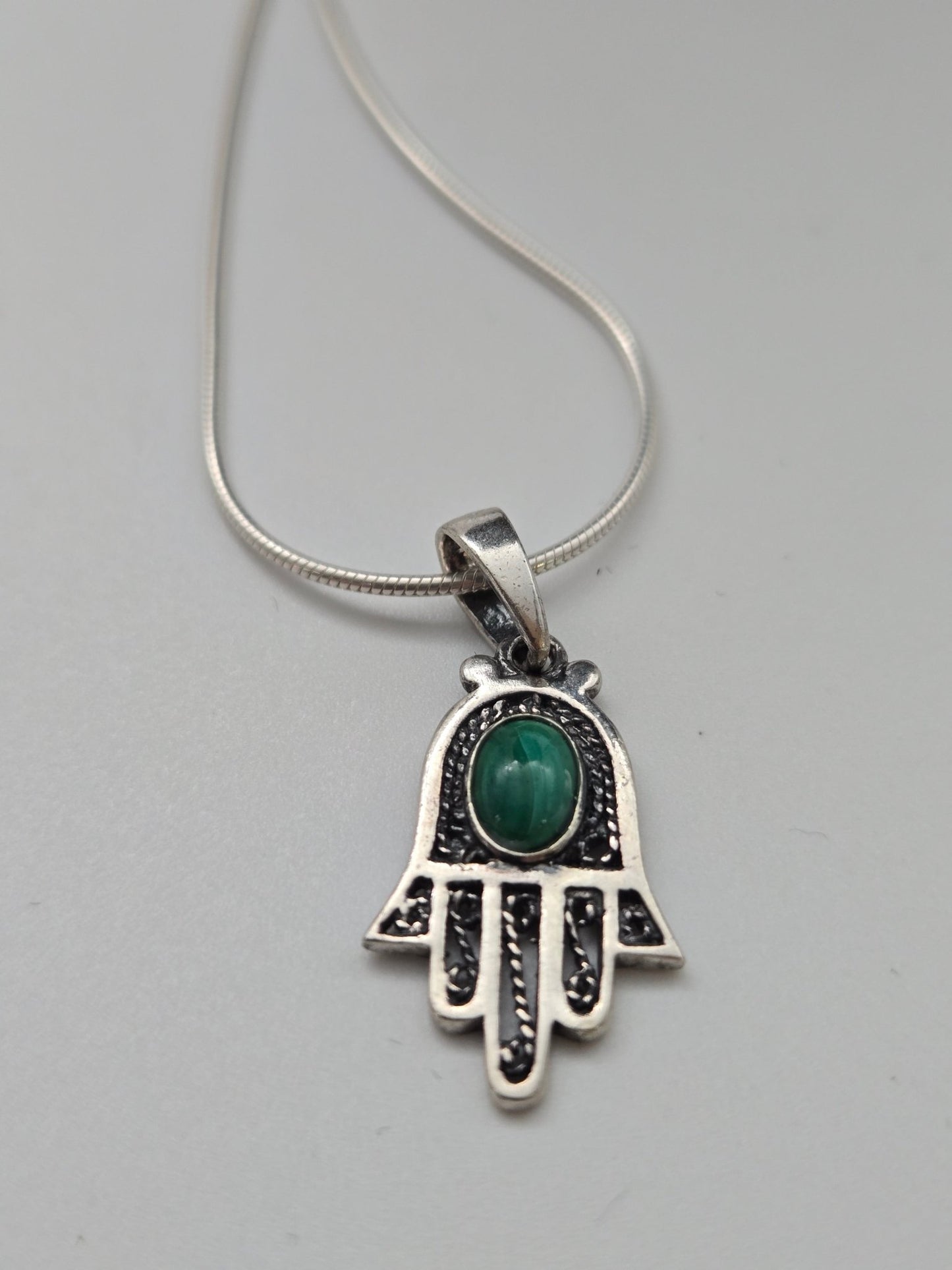 JRL21 - khamsa with eilat stone - Christian Crafts