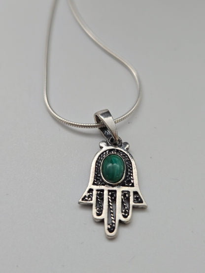 JRL21 - khamsa with eilat stone - Christian Crafts