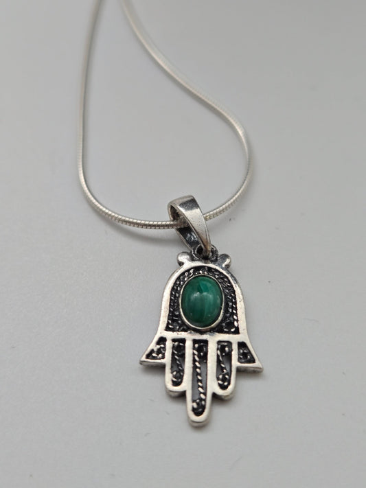 JRL21 - khamsa with eilat stone - Christian Crafts