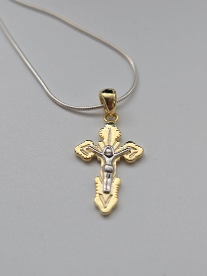 JRL23 - gold plated and silver cross - Christian Crafts
