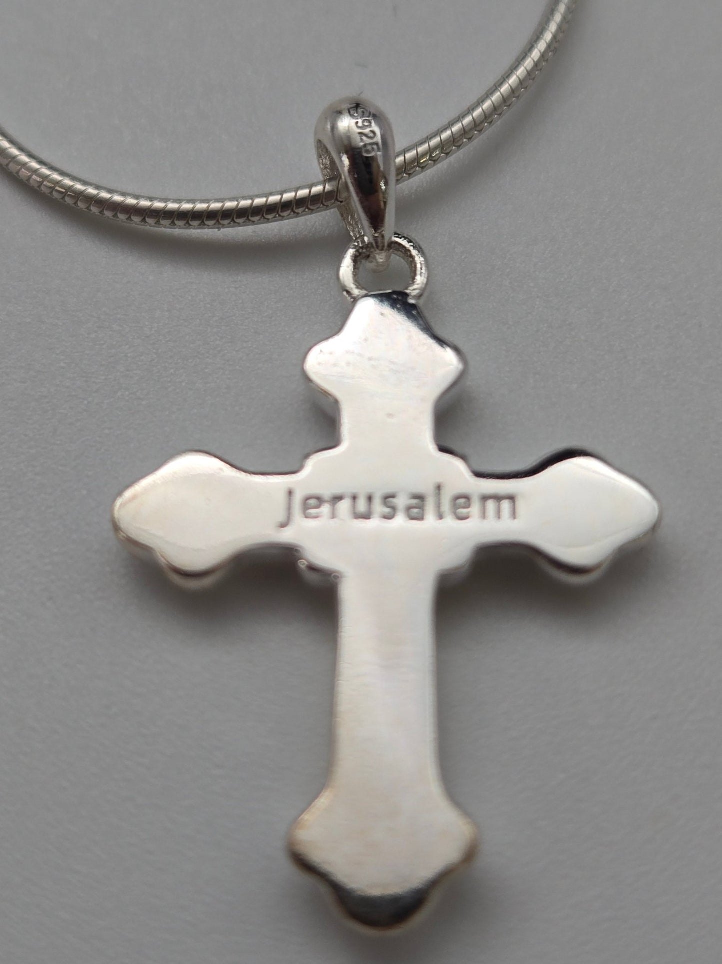 JRL25 - silver cross with gold plated Jesus - Christian Crafts